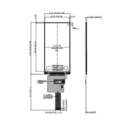 4 Inch Bar Type TFT Display Module 640*1280 Resolution 350c/d Free View Angle MIPI Interface