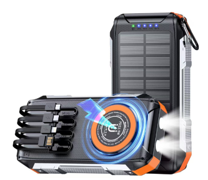 Solar power bank 22.5W fast charge 30000 real capacity LED lighting solar input current