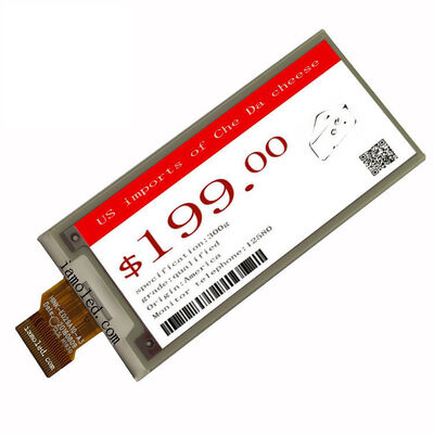 2.9 Inch E-paper Display with 128x296 Resolution and SPI Interface for Electronic Shelves and Sticky Notes