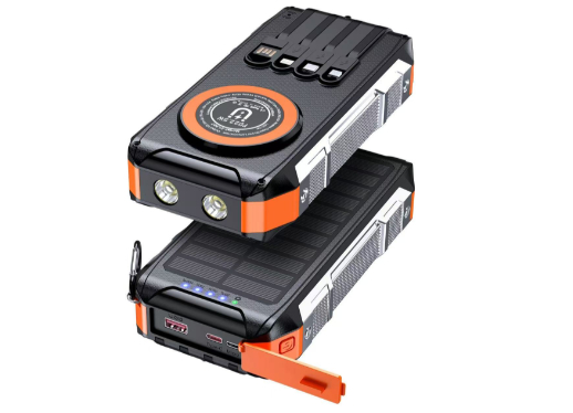Solar power bank 22.5W fast charge 30000 real capacity LED lighting solar input current