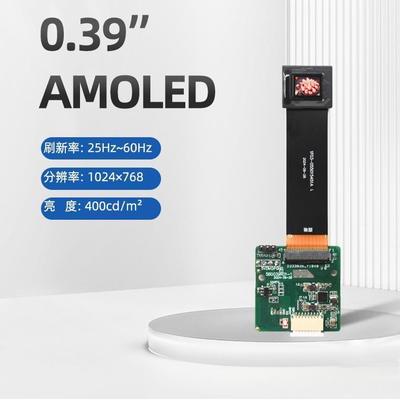 Yeni Ürün 0.39 inçlik OLED Tek Ekran 1024×768 RGB HD 400 Yüksek Parlaklıklı MIPI Arayüzü Akıllı Giyilebilir / Mikro Ekran Aygıtları için Uygun Kendiliğinden Işık Veren ve Düşük Güç Tüketimi